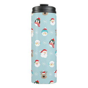 Weihnachts-Charakterköpfe: Feierliche Wrap Thermosbecher