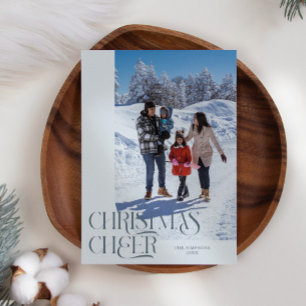 Weihnachts-Cheer Elegante Slate Blue Weihnachts-Fo Feiertagskarte