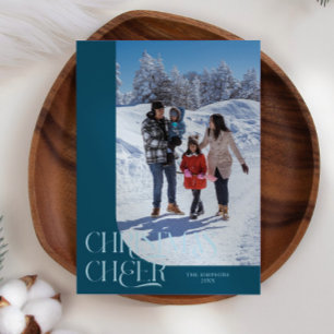 Weihnachts-Cheer Elegantes Aquamarines Foto Feiertagskarte