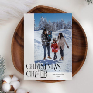 Weihnachts-Cheer Elegantes Weißes Weihnachtsfest F Feiertagskarte