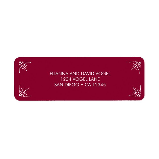 Weihnachts-Cheer-Rücksendeadresse-Label in Burgund (Vorne)