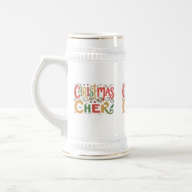 Weihnachts-Cheer Stein - 22 oz festlicher Freude Bierglas (Links)