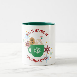 Weihnachts-Cheer-Tasse mit Gingerbread Man Zweifarbige Tasse