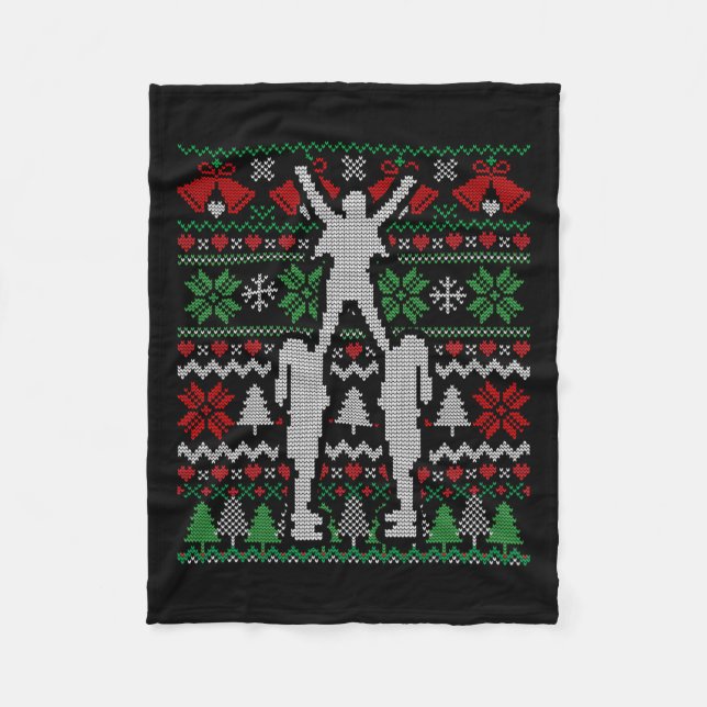 Weihnachts-Cheerleader-Geschenk Fleecedecke (Vorderseite)
