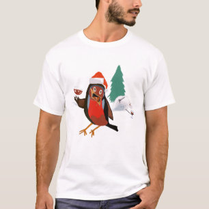 Weihnachts Cheers Robin auf Herren T-Shirt
