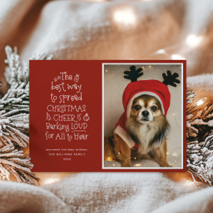 Weihnachts-Chef Foto Red Holiday Card Feiertagskarte