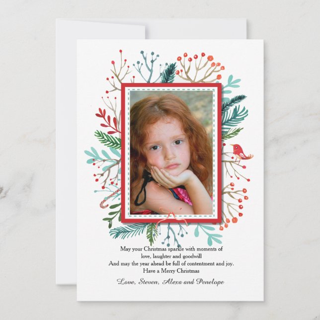 Weihnachts-Chef-Foto-Weihnachtskarte Feiertagskarte (Vorderseite)