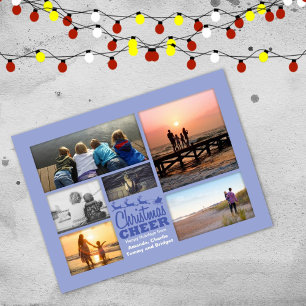 Weihnachts-Chef Periwinkle Holiday Foto Postcard Feiertagspostkarte