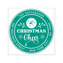 Weihnachts-Chef Winter Persönliche Rücksendeadress Permastempel