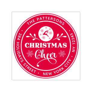 Weihnachts-Chef Winter Persönliche Rücksendeadress Permastempel