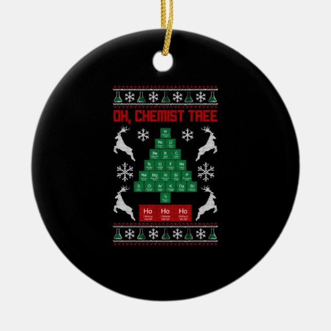 Weihnachts-Chemie Oh Chemie-Chemie-Geschenk des Ch Keramik Ornament (Vorne)