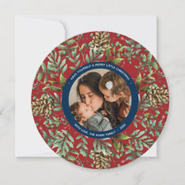 Weihnachts-Cherry Holiday Foto Round Card Feiertagskarte