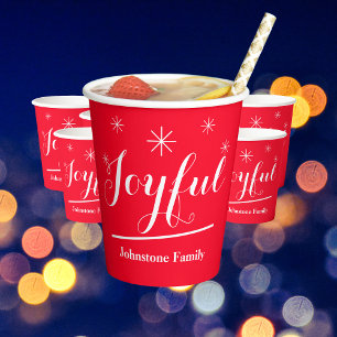 Weihnachts-Chic-Script Joyful Name Stilvoll Cool R Pappbecher