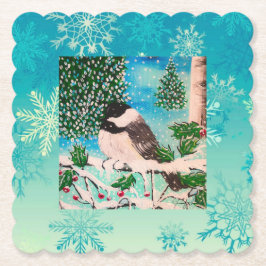 Weihnachts-Chickadee Chatter Plate Untersetzer