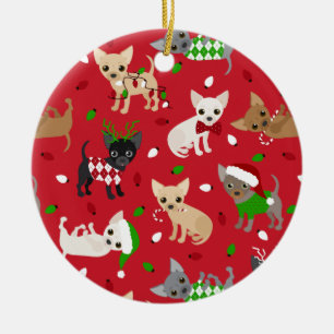 Weihnachts Chihuahua Alle Coats Keramik Ornament
