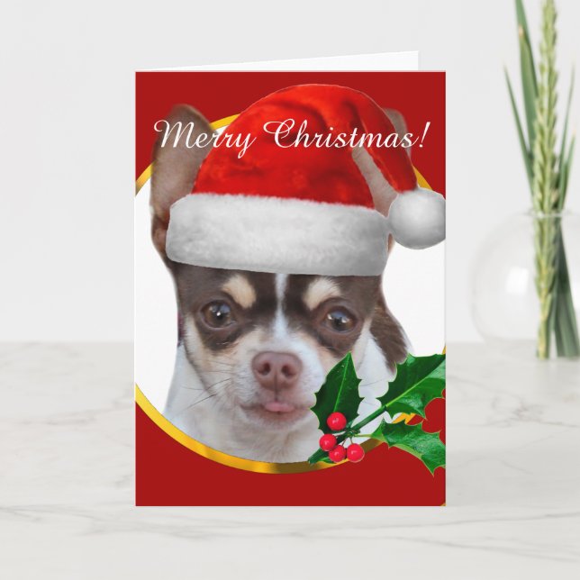 Weihnachts Chihuahua Hundekarte Feiertagskarte (Vorderseite)