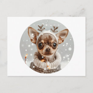 Weihnachts-Chihuahua-Renntier-Hund Postkarte