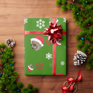 Weihnachts-Chihuahua-Santa-Hut Süße Feiertags-Kuns Geschenkpapier