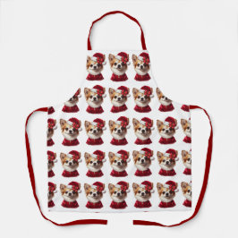 Weihnachts-Chihuahua-Santa-Schürze Schürze