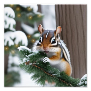 Weihnachts-Chipmunk Fotodruck