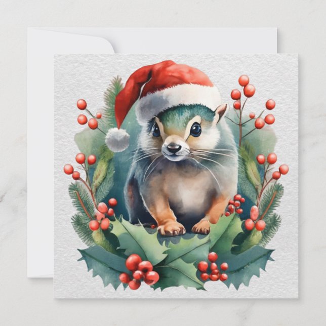 Weihnachts Chipmunk Grußkarte Feiertagskarte (Vorderseite)