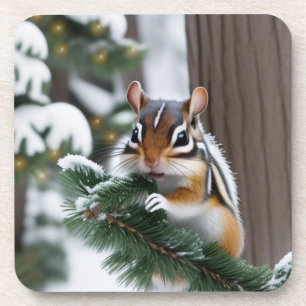 Weihnachts-Chipmunk-Kunststoff-Untersetzer Getränkeuntersetzer