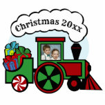 Weihnachts Choo-Foto Fotoskulptur Ornament<br><div class="desc">Dekorieren Sie Ihren Weihnachtsbaum mit Liebe in dieser Urlaubssaison mit unserem lustigen Urlaubsstipendekor. Fügen Sie einfach Ihr Lieblings-Foto hinzu.</div>