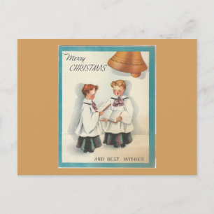 Weihnachts-Chorknaben im Vintage-Stil Feiertagspostkarte