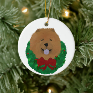 Weihnachts-Chow-Chow-Schmuck Keramik Ornament