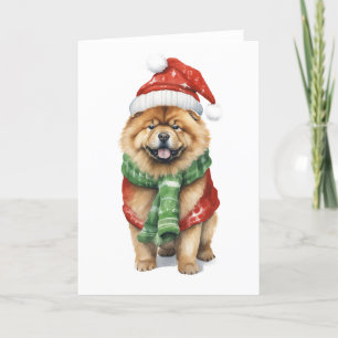 Weihnachts-Chow-Grußkarte – Süße Hunde-Liebhaber-G Feiertagskarte