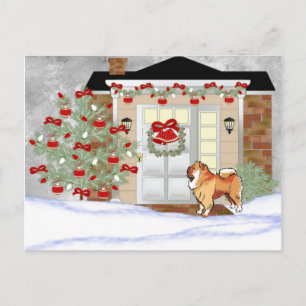 Weihnachts-Chow-Hund Feiertagspostkarte