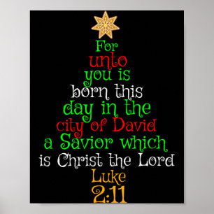 Weihnachts-Christen-Shirt Euch ist geboren ein Hei Poster