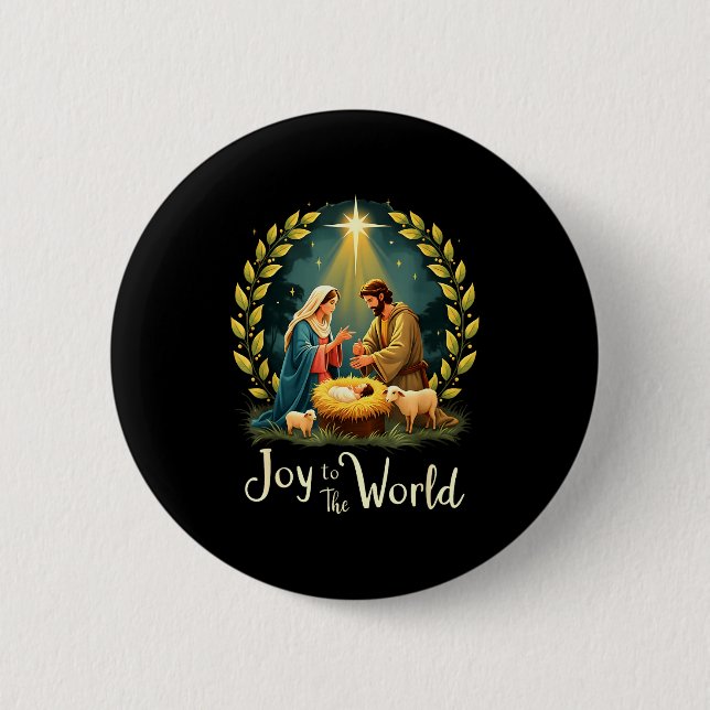 Weihnachts-Christi-Geburt Jesu Freude Zu Button (Vorderseite)