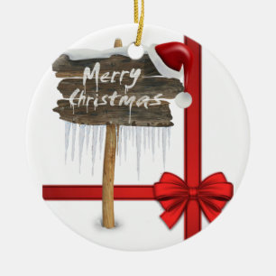 Weihnachts-Circle-Ornament, Frohe Weihnachten Keramik Ornament