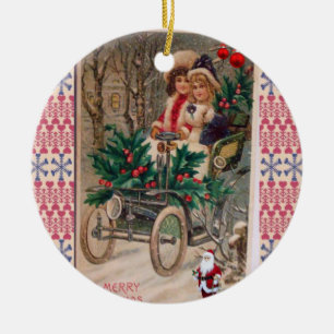 Weihnachts-Circle-Ornament, Frohe Weihnachten Keramik Ornament