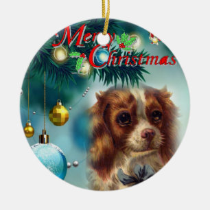 Weihnachts-Circle-Ornament, Frohe Weihnachten Keramik Ornament