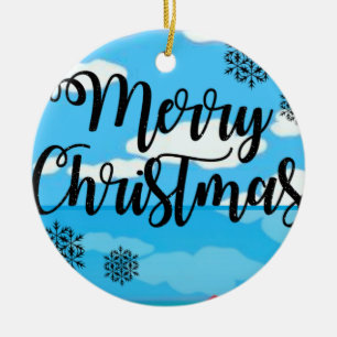 Weihnachts-Circle-Ornament, Frohe Weihnachten Keramik Ornament