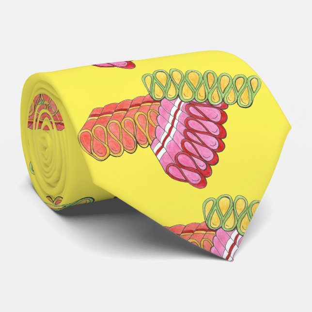 Weihnachts Classic Ribbon Candy Novelty Holiday Kr Krawatte (Gerollt)