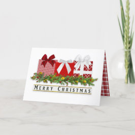 Weihnachts-Classy Kariert Gifts Bows Card Karte
