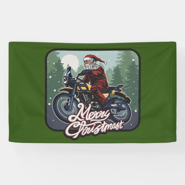 Weihnachts-Claus-Motorrad Banner (Horizontal)