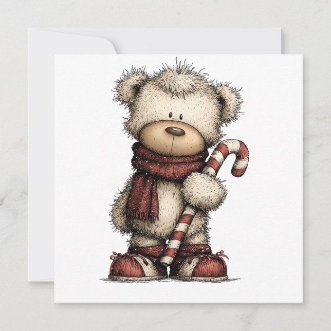Weihnachts-ClipArt-Sammlung | Teddybär  Einladung (Vorderseite)