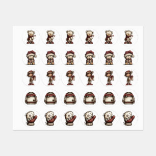 Weihnachts-ClipArt-Sammlung Teddybär Etiketten