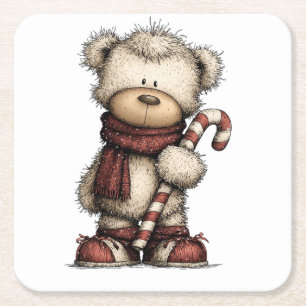 Weihnachts-ClipArt-Sammlung Teddybär Rechteckiger Pappuntersetzer