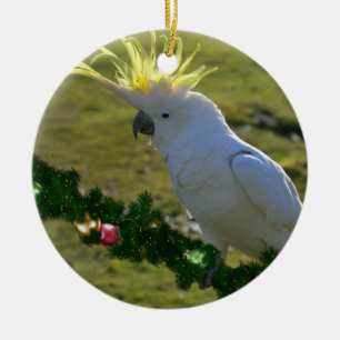 Weihnachts-Cockatoo-Vogel in Australien Keramikornament