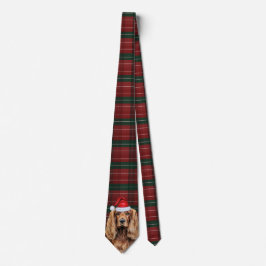 Weihnachts-Cocker-Spaniel-Hund mit Weihnachts-Kari Krawatte