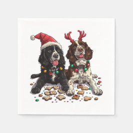 Weihnachts Cocker Spaniel Hunde Serviette