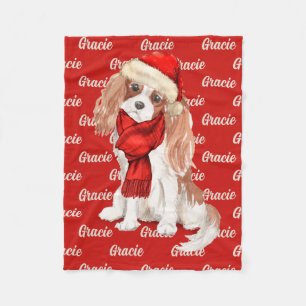 Weihnachts-Cocker Spaniel mit Hundenname Fleecedecke
