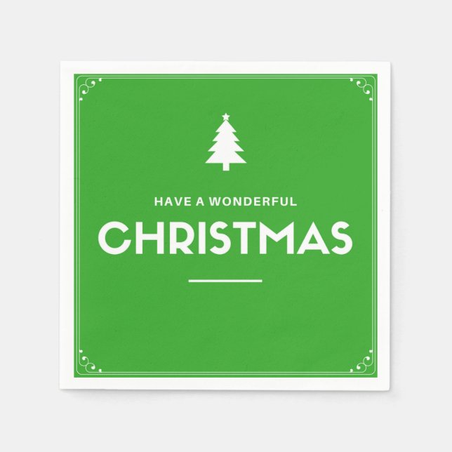 Weihnachts-Cocktail-Papier Napkins, Grün Serviette (Vorderseite)