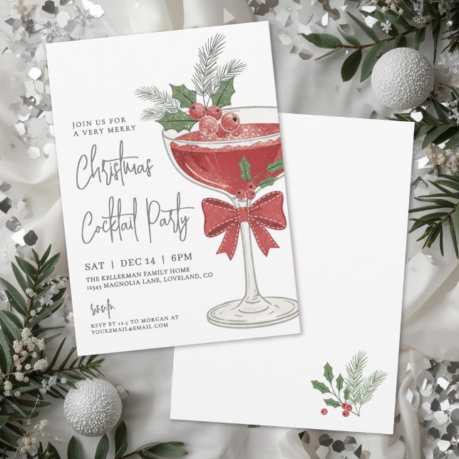 Weihnachts-Cocktail-Party Einladung (Christmas Cocktail Holiday Party Invitation)