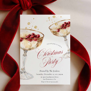 Weihnachts-Cocktailparty-Champagner-Einladung Einladung
